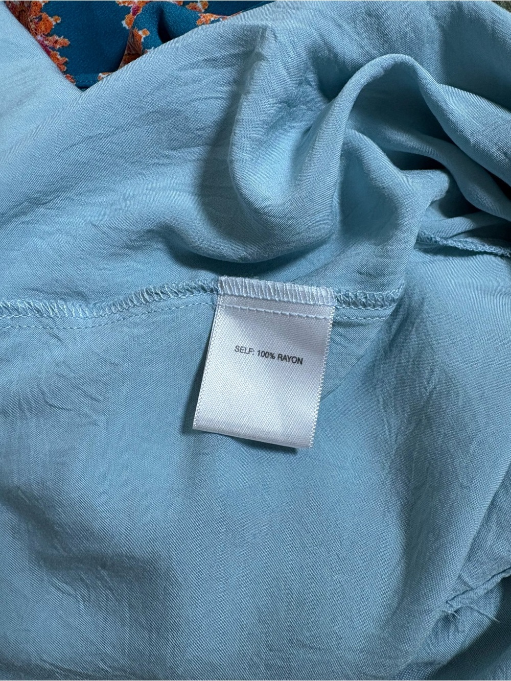 Rose & Olive Teal and Light Blue Boho Tie-Front Women’s Tops - Picture 11 of 11